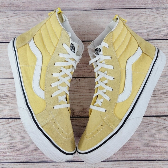 VANS Sk8-HI Yellow/ White Sneakers Size 7 Youth Kids - Picture 9 of 11